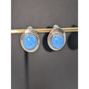 Vintage Sterling Blue Stone Post Earrings